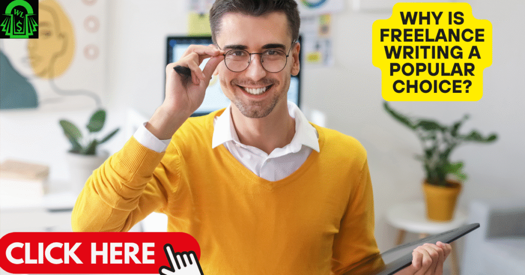 Freelance writer working on laptop at home, representing popular choice for flexible online career